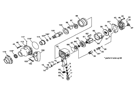 Figure 0 Diagram and Parts List for CP6910-RS  Chicago Pneumatic Wrench